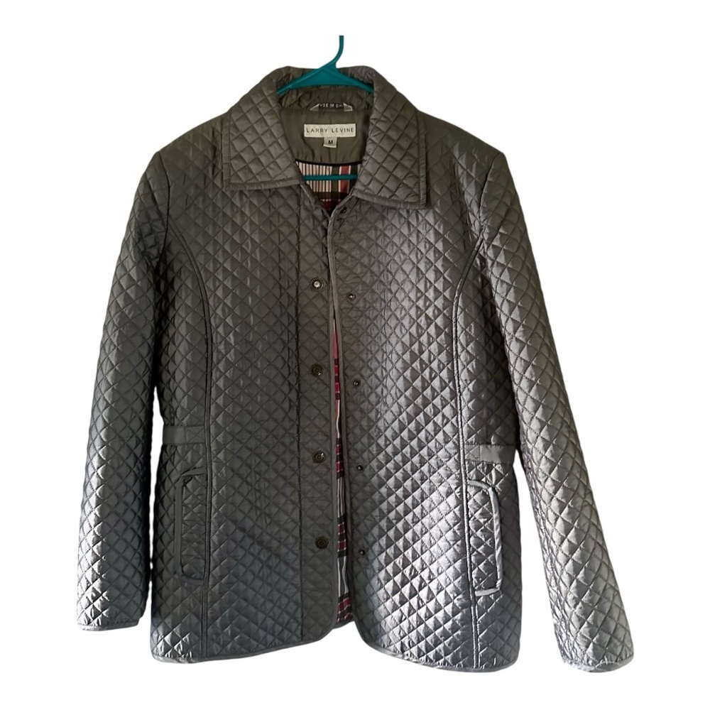 Larry Levine Women's Quilted Gray Jacket Size M